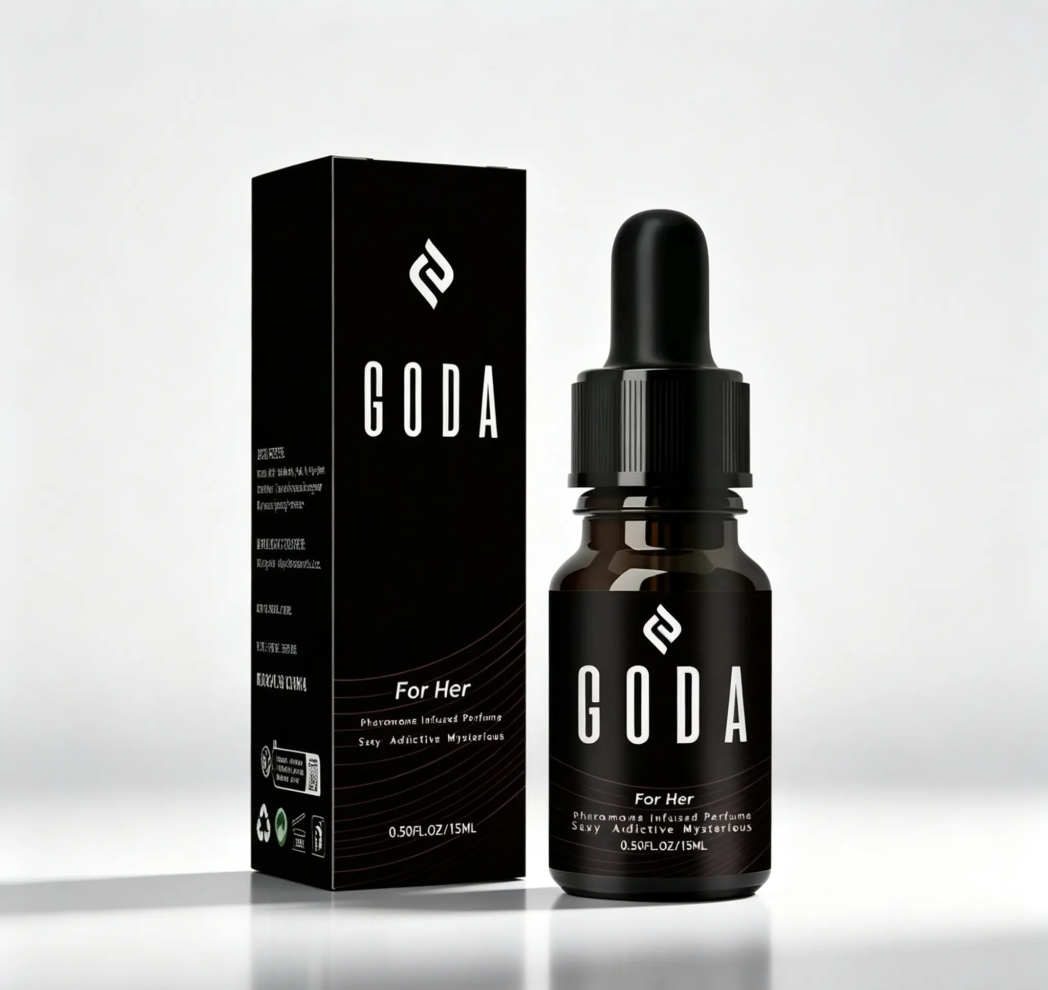 GODA For Her Pheromone Perfume Oil 15ml 0.50 Fl Oz｜Long‑Lasting Women’s Floral Scent｜Jasmine & Rose with Sweet Spicy Aroma｜Vegan & Cruelty‑Free Travel‑Size Perfume For Her