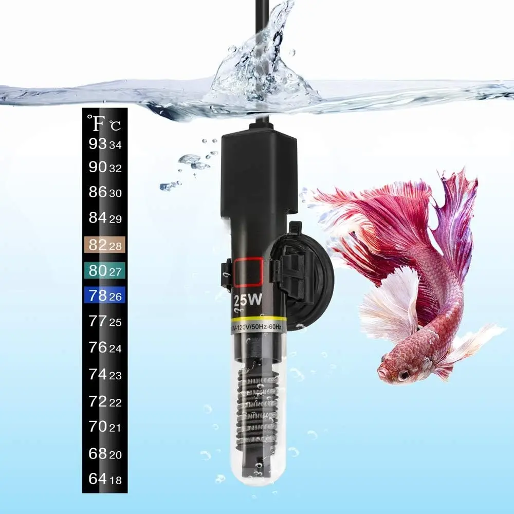 Mini Aquarium Heater 25W Small Fish Tank Heater 25 Watt with Free Sticker Mini Aquarium Heater 25W Small Fish Tank Heater 25 Watt with Free Sticker