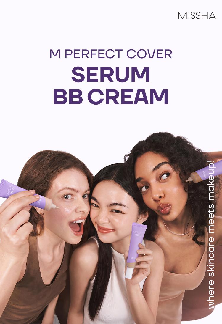 [MISSHA Official] M Perfect Cover Serum BB Cream (35ml) - Bifida Ferment Lysate Serum-Infused BB Cream for Anti-Aging Skin Rejuvenation, Skin Tint, Tinted Moisturizer, Skin Care Foundation Makeup,Superfood Complex,Glass Skin CardiBB OGBB PurpleBB