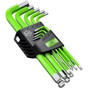 2024VORXEON 9PCS Allen Wrench Hex Key Set 1.5mm-10mm, Metric Long Ball End Allen Key Set L-Key with Visible Coding for Bike Motorcycle Repair Furniture Assembly Household DIY
