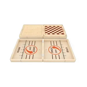 Fast Sling Puck Game | Wooden Tabletop Battle for Family & Friends | Perfect for Game Nights!