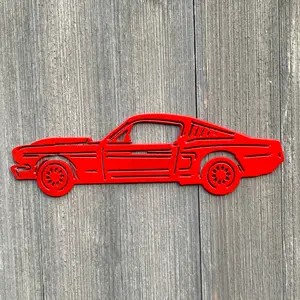 Classic Car Metal Sign Cutout - Fastback Mustang Powder Coated Metal Sign - Classic Design for Car Enthusiasts