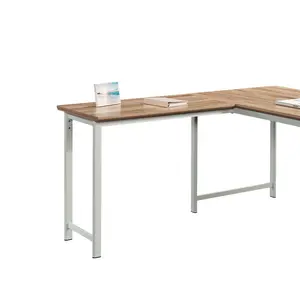 Bergen Circle Desk Return 36" - Modern Home Office Desk with Durable Melamine Surface & Stable Metal Frame for Compact Spaces