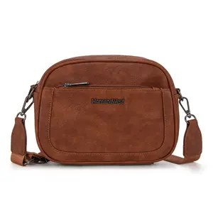 Montana West Small Crossbody Bags for Women Cow Print Purse Triple Zip Shoulder Handbags with Wide Strap