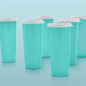Tumblers 16oz - Set of 6, Ideal for Beverages in Pastel Colors, Includes White Seals