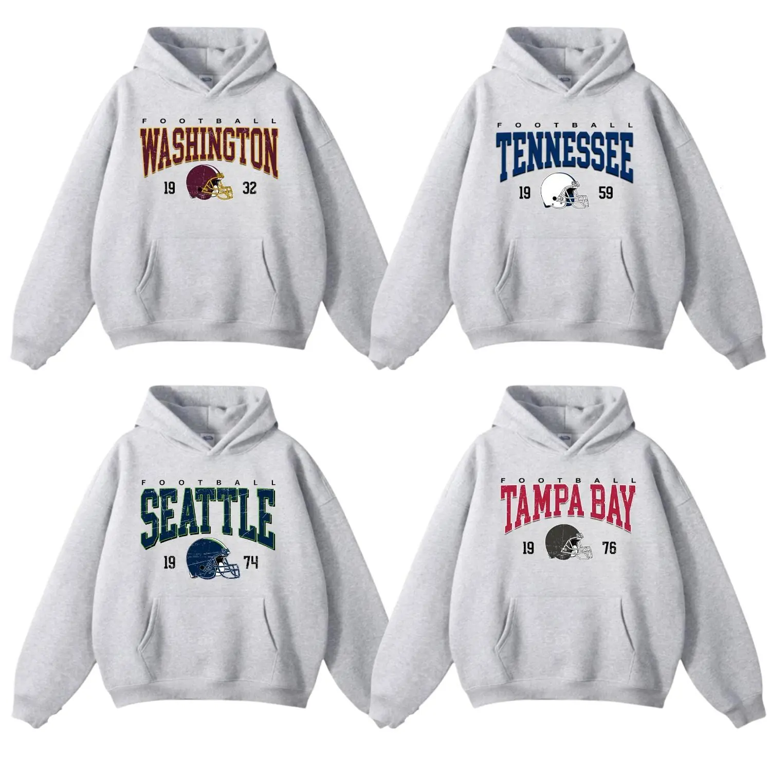 90s Style All Team Football Hoodie, Retro Game Day Hoodie, Custom Football Hoodie, All Team Gridiron Pullover, Unisex Ash, Customize Your Team, Classic All Team Football Style, Fan Gift Apparel