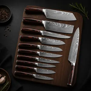 Knives Master Chef Knife Set, 10-Piece Kitchen Knife Set, High-Carbon Stainless Steel Handmade Culinary Knives, Professional Chef Knives, Kitchen Knife