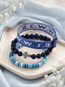 3 Pcs Wwjd Bracelets, Cat Eye Christian Cross Bracelet Set, Unisex Jesus Faith Jewelry, Easter Religious Accessories