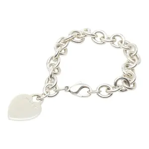 Pre-owned Tiffany & Co. Sterling Silver 925 (Ag925) Small Leather Goods Tiffany&Co. Return to Tiffany Heart Tag SV925 Bracelet
