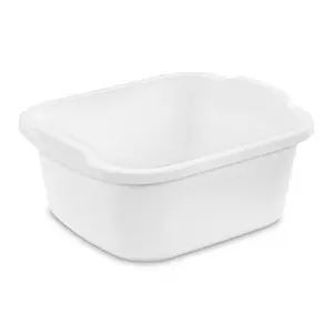 Sterilite Durable Reinforced Plastic 12 Quart Kitchen Dishpan, White (32 Pack)