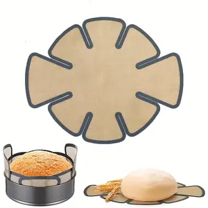 Reusable Silicone Bread Tray Liner, Food Grade Non-Stick Baking Mat with Safety Edges, Fits 9.5 X 5 Inch Round Bread Molds