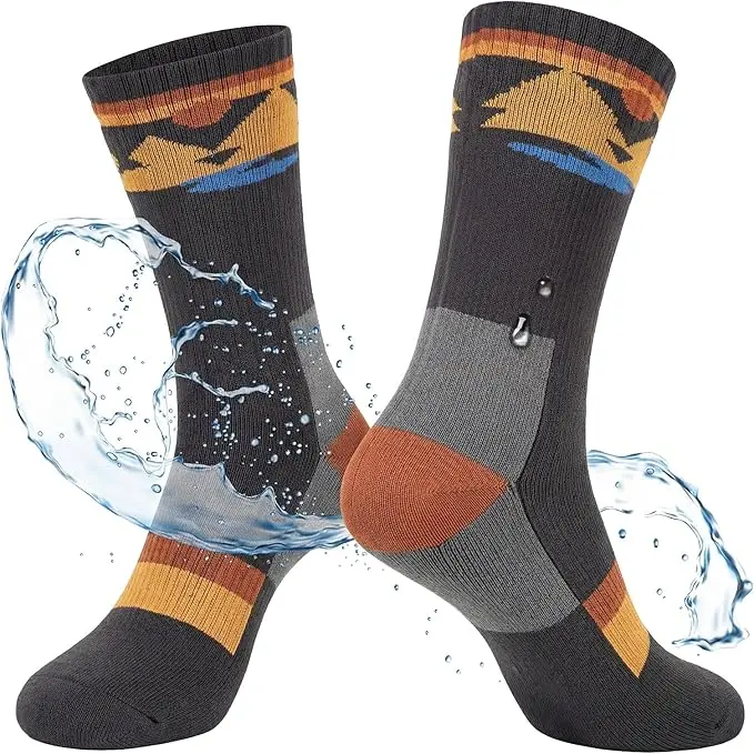 TOP-EX Waterproof Crew Socks with a Soft Merino Wool Blend, Breathable for Everyday Walking, Work, and Fishing, Breathable Sports Socks, Daily Outdoor Use, Dry Feet Solutions