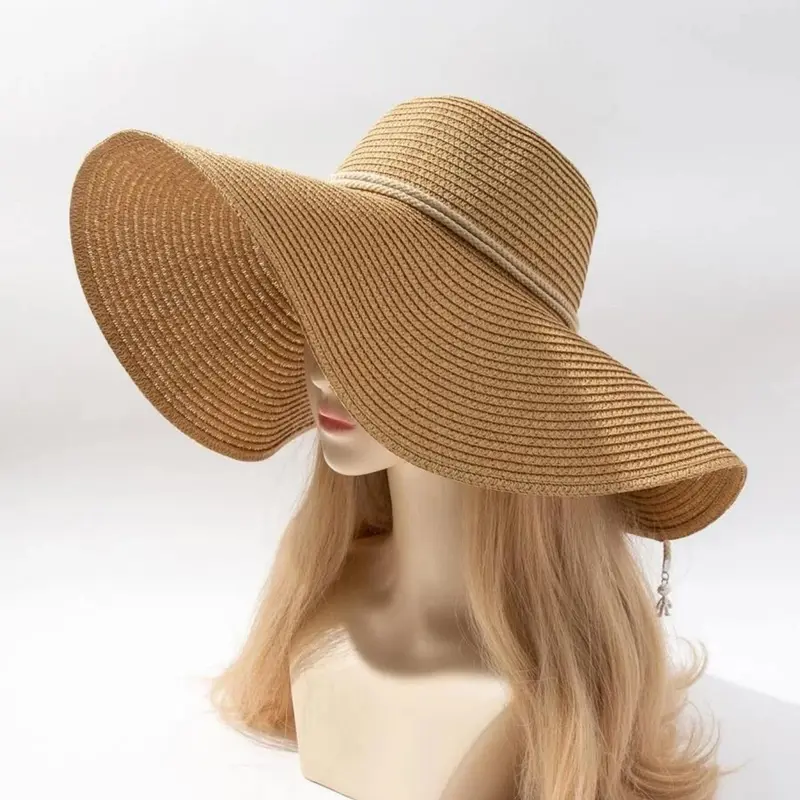 Large Brim Astronaut Straw Hat, Foldable Vacation Beach Sun Protection Cap, Wide Brim Design, Perfect Summer Accessory, Rope Brim Hat, Beach Hats