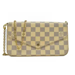 Pre-owned Louis Vuitton canvas Shoulder Bags $1580 Damier Azur Pochette Félicie