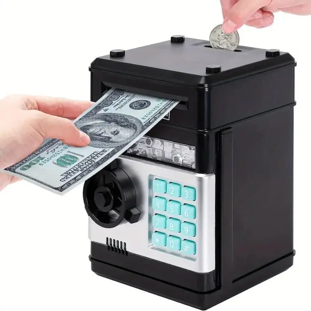 Room Decor Automatic Coin & Cash Deposit Machine, Electronic Coin Bank, Money Saving Box, Money Jar Home Decor for Living Room Bedroom (battery Requi