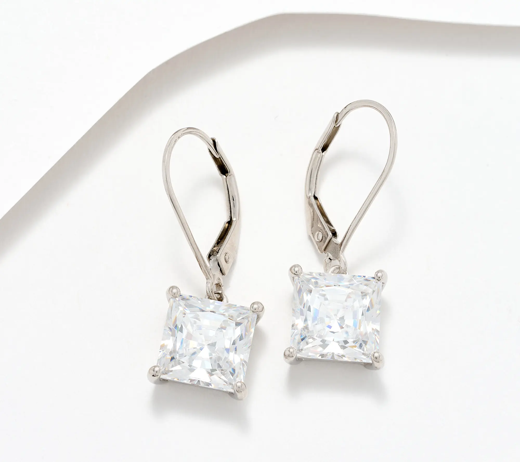 Diamonique Classics Choice of Cut Leverback Earrings, Sterl Diamonique Classics Choice of Cut Leverback Earrings, Sterl