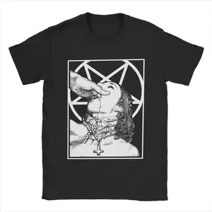 Men's Satanic Nun T Shirt Cotton Short Sleeve Cool O Neck Tee