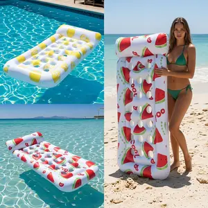 Large Size Adult Fruit Pattern Inflatable Float Bed, Summer Vacation Essential, Perfect for Pool, Beach, Sunbathing, Nap Rest, Ideal Gift