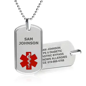 Custom Engraved Deluxe Titanium Medical ID Necklace