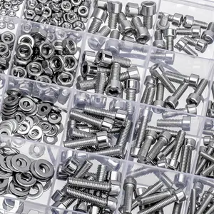 880 Piece Bolt and Nut Set Includes M2 M3 M4 M5 Hex Head Bolts, Hex Cap Screws, Nuts Flat Washers Durable Corrosion Resistant Convenient Storage Box