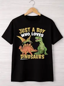 Boys' T-Shirt, Just a Boy Who Loves Dinosaur Print