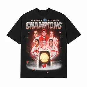 Wisconsin Badgers Women’s Ice Hockey Champions 2026 T-Shirt – NCAA Frozen Four Championship Graphic Tee, 1-Sided Shirt for Fans, Game Day & Championship Celebration Outfit