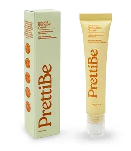 Prettibe Snail Eye Revitalizing Cream Hydrates Brightens & Rejuvenates Eye Contours 99% Vegan Formula Niacinamide Hyaluronic Acid Vitamin C Fragrance-Free Hypoallergenic Lightweight Gentle