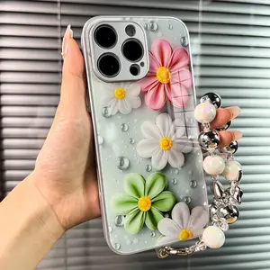 Tempered Glass Soft TPU Bracelet Phone Cases Compatible with iPhone 11 12 13 14 15 Plus 16 Pro Max case 2025 Stylish Protective Full-edge Cover Casing Shockproof Protector Smartphone