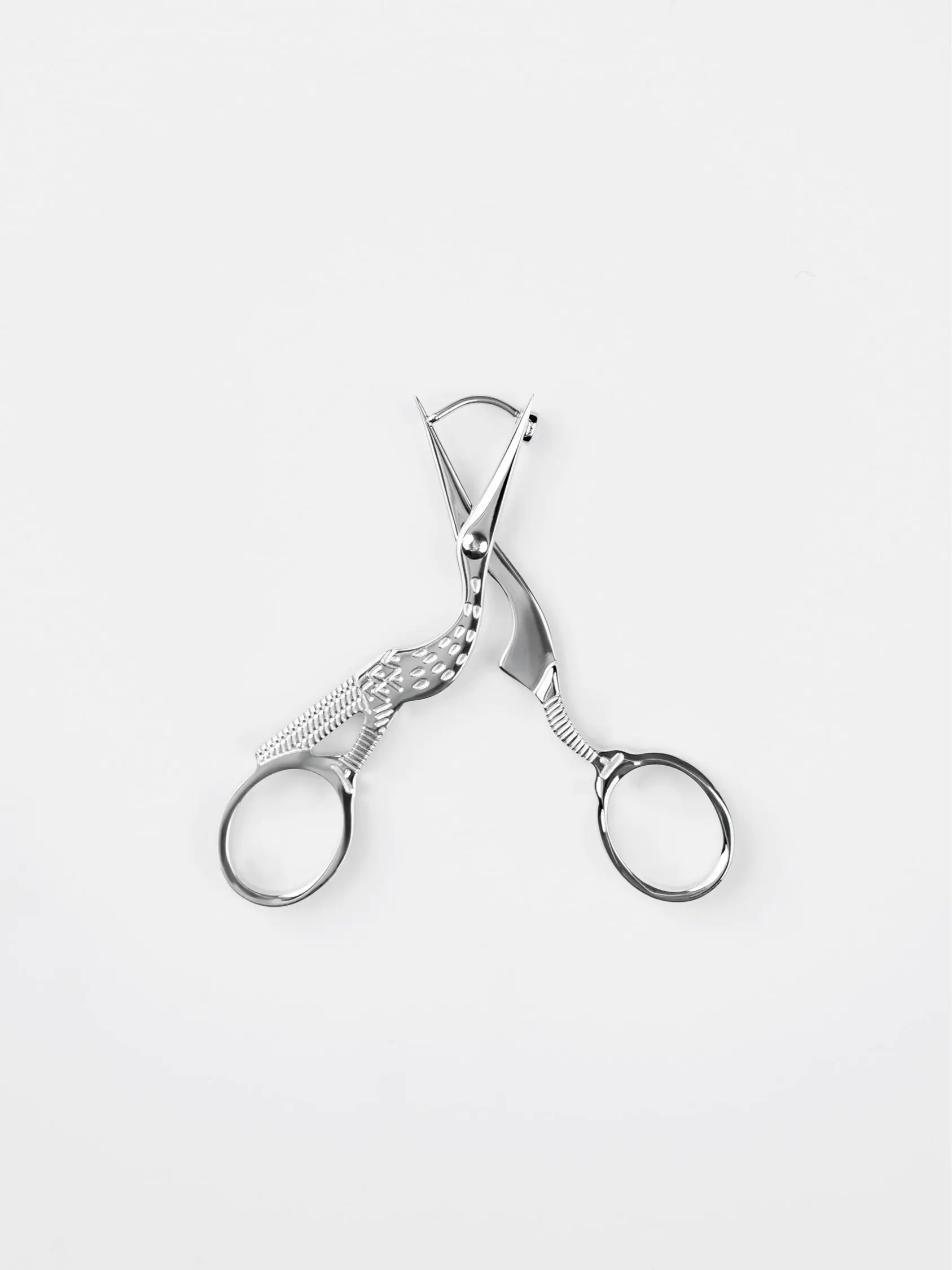 Stork Embroidery Scissor Earrings in 316L Stainless Steel / Sensitive Skin Friendly / Tarnish Resistant / Perfect for Crafters, Textile Artists, WLW, Embroiderers,  Knitters, and Seamstresses
