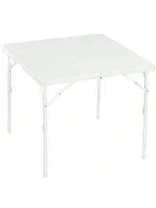 Gaomon Heavy-Duty Adjustable Height Folding Square Plastic Table - Portable Outdoor Living Furniture with Handle, Anti-Slip Pads, 150kg Load Capacity, Practical for Indoor Dining, Outdoor Picnic Table