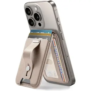 Aura for MagSafe Wallet, 5 Card Holder with Adjustable Stand, RFID-Blocking, Secure Grip, Magnetic Wallet For iPhone 17,16,15,14,13,12, Not for Mini, Not Find My Compatible, Desert Titanium
