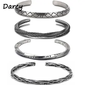 Retro Simple Personality Fashion Various Viking Pattern Bracelets Punk Hip-hop Street Style Trendy Men's Jewelry