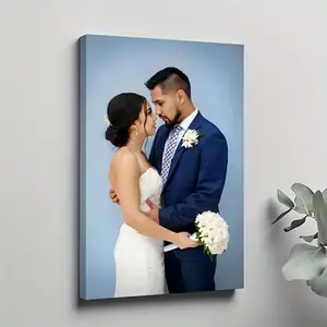 2D Flat, Personalized Custom Canvas Print -  Wall Art with Elegant Couple Design, Scratch-Resistant  , High-Quality Digital Photo Print for Home Decor, Family, Couples, Lovers & Pets - Ideal Gift, Personalized Canvas Wall Art, Pet Decoration, Romantic Set