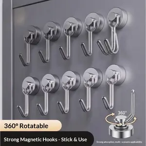 8/16 Pack Swivel Swing Magnetic Hooks 30LBS – Strong Neodymium Hooks for Cruise Cabins, Kitchen, Fridge & Other Magnetic Surfaces, Cruise Essentials 2026
