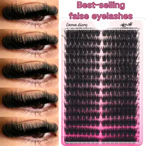 224pcs 100D Mixed Cluster Eyelash Extension 0.07mm Thickness D Curl 10mm-18mm Mixed Style Russian Flat Fluffy Faux Mink Eyelash Cluster, False Eyelash Extensions, Suitable For Halloween, Christmas Makeup, Ideal For Beginners
