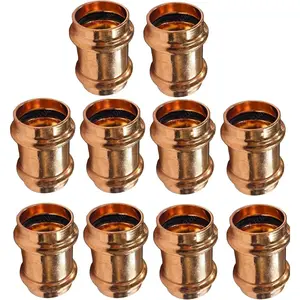 (10pcs)  Heavy Duty 3/4" Press Slip Coupling without Stop LF Propress No Pipe Tube Stop Couplings, Copper Fitting,ProPress Copper Fitting Connection,Residential,Commercial Plumbing