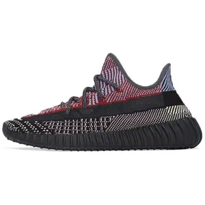 adidas FW5190 Originals Yeezy Boost 350 V2 “Yechil” Minimalist Solid Color Cushioned, Slip-Resistant, Durable Low-Top Lifestyle Casual Shoe Unisex Style Black/Red
