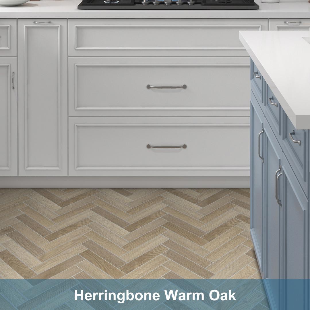 12-Pack Peel and Stick Floor Tile, 10.8" x 9.3" Herringbone SPC Self-Adhesive Luxury Vinyl Flooring, Wood-Look Groutable Backsplash Tile for Kitchen Bathroom, Covers 8.4 Sq. Ft.