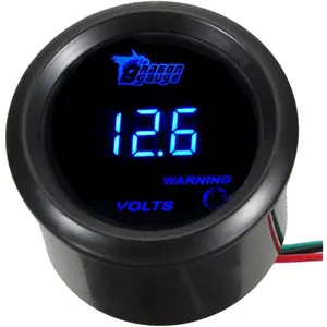 Car 2" 52mm Digital Volt Voltage Gauge Blue LED