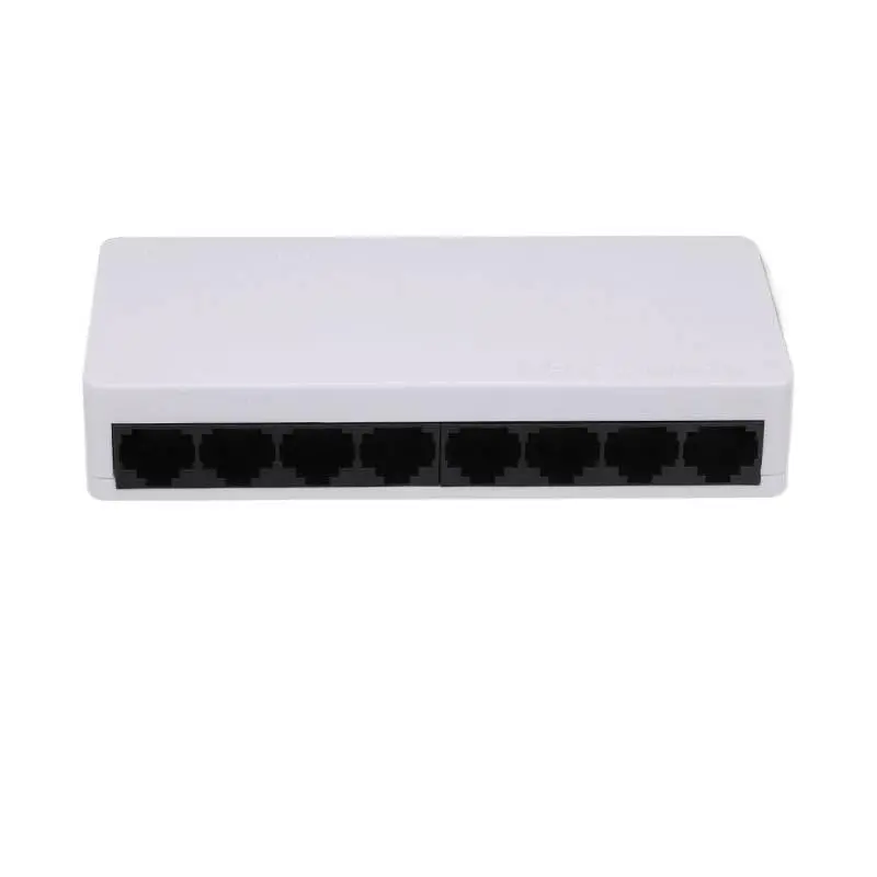 PoE Unmanaged 8-Port Network Switch - 100Mbps or 1000Mbps Ethernet, Plastic/Metal Case, 80x50mm Mini Sized Compact Form, No Software Installation, for Computers & Office Network Components (Mini Sized Products)