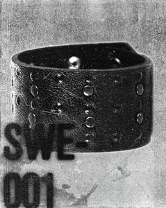 SWE-001 / Wide Embossed Leather Studded Bracelet
