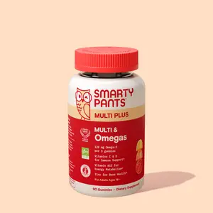 SmartyPants Multi & Omegas Adult Plus 90 Gummies Daily Vitamin Supplement with Omega-3 DHA & EPA for Wellness & Fitness 16 Daily Nutrients - Healthcare