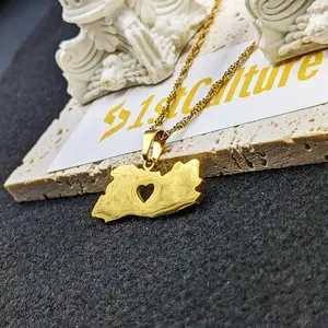 Necklace El Salvador, Jewelry, Flag, Map