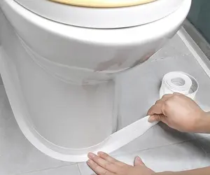 White Caulk Tape for Bath & Kitchen,Caulking Tape for Bathroom Caulking White Self Adhesive Caulk Strip,tub Surround,Toilet Bowl Stick on Gel,Kitchen Countertop