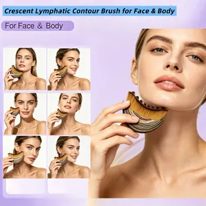 Crescent Lymphatic Contour Brush for Face & Body&Chin Sculpting, Soft Bristles Dry Brushing Massager for Lymphatic Drainage & Facial Fatigue Relief,Ergonomically Designed to Fit The Skin Precisely, Gift for Women for Her