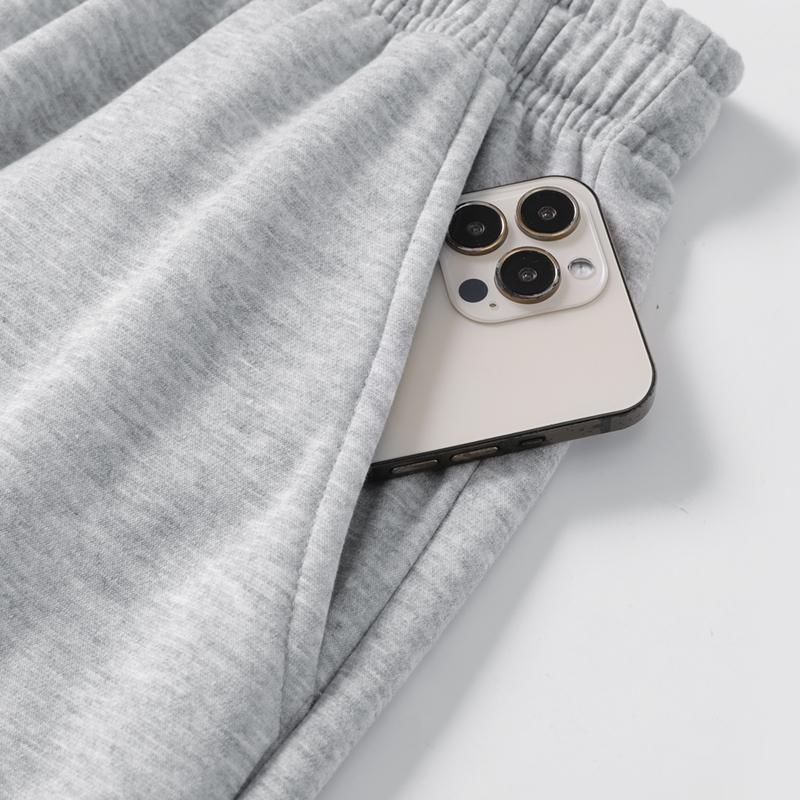 Unisex Fleece-Lined Hoodie & Sweatpants Set Thick Warm Tracksuit in Navy Gray and Black Colors