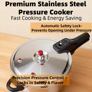 4L Large Capacity HCX Pressure Cooker | Explosion-Proof, Induction/Gas Compatible | Fast Cooking for Home & Restaurant