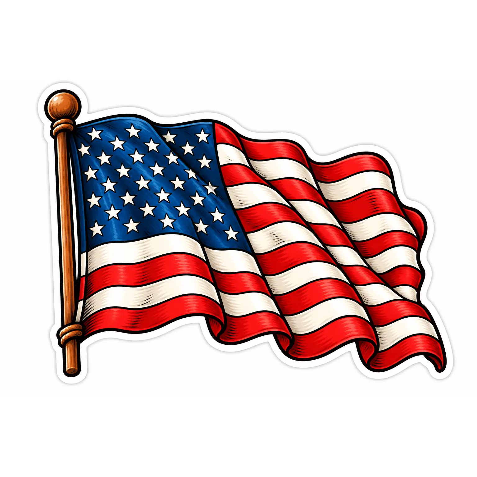 American Flag Sticker | Patriotic USA Vinyl Decal