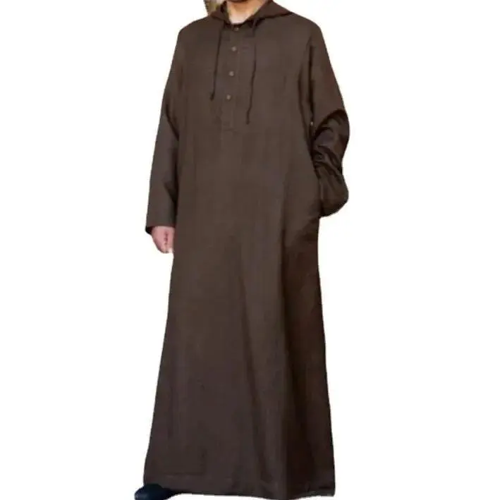 Men Simple Long Style Muslim Dress Abayas Long Robe Saudi Striped Abaya Moroccan Caftan Islam Dubai Arab