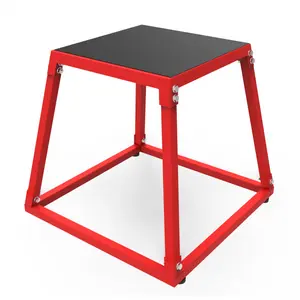 Plyometric Jumping Box Steel Plyo Box for Exercise Metal Exercise Step Up Box with Anti Slip Surface for Home Gym Training